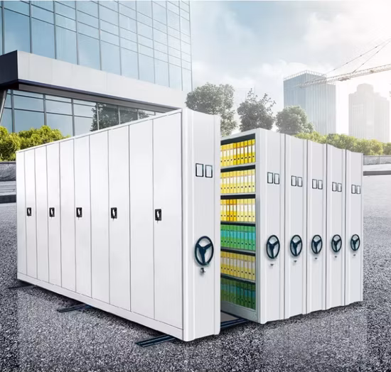Mobiles Regalsystem, Aktenverdichter, Aufbewahrung, Bibliothek, kompakte Regale