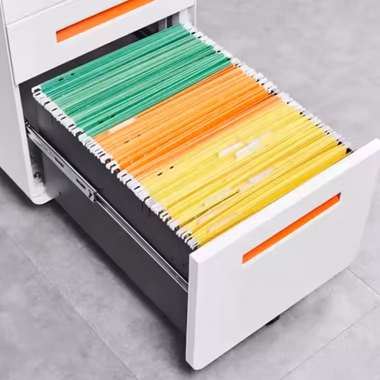 Mobiler Aktenschrank aus Stahl und Metall mit 2 Schubladen für das Heimbüro