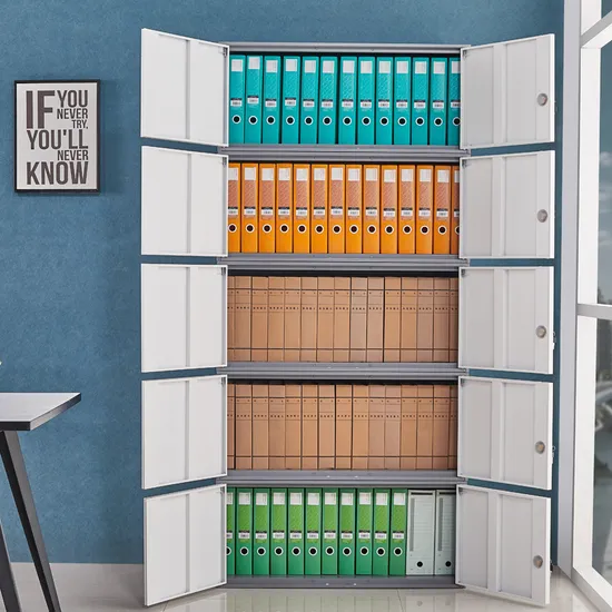 Morden 2-türiger, abschließbarer Büro-Stahlschrank, Metall-Lagerschrank